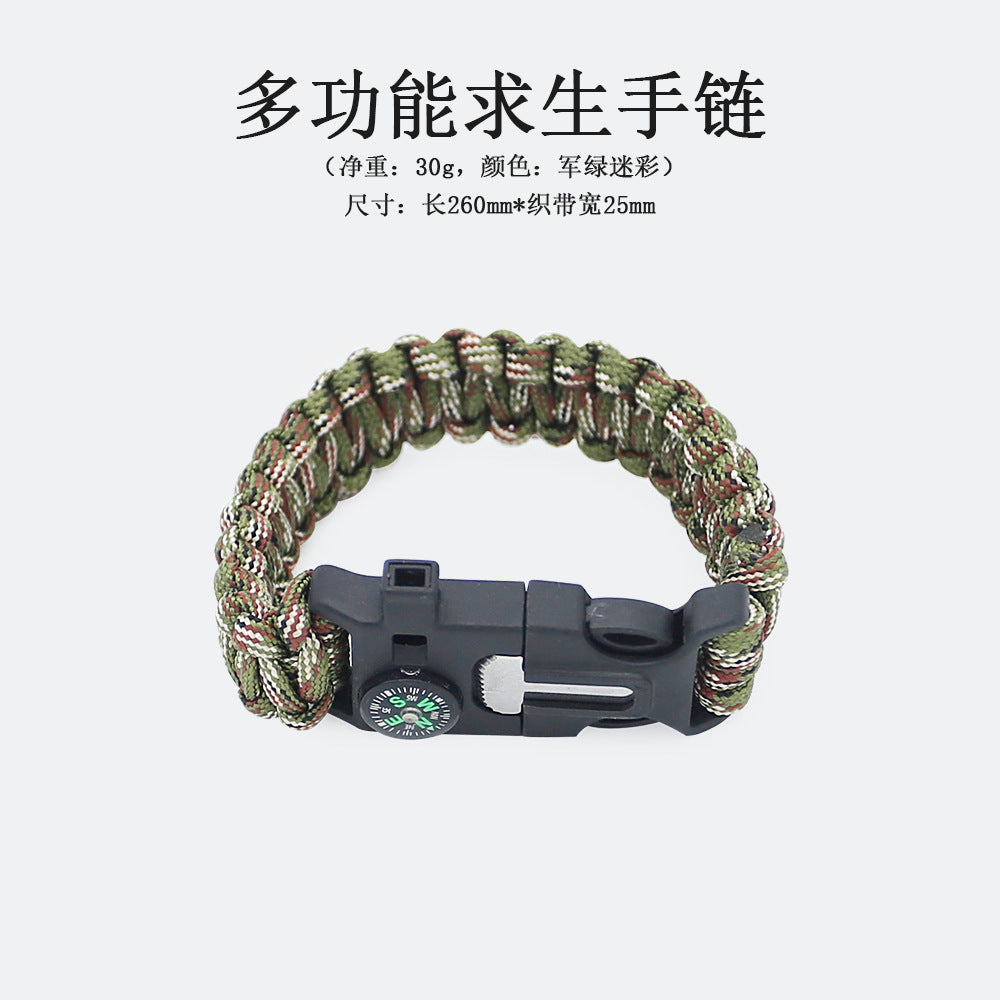 Five-in-one multifuctional outdoor bracelet 100pcs