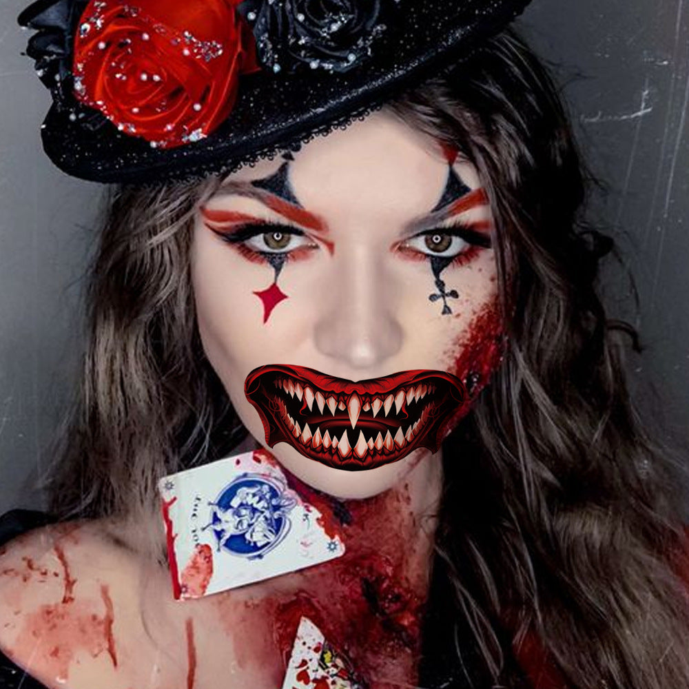 Wholesale Halloween tatoo sticker.big mouth body art 500pcs