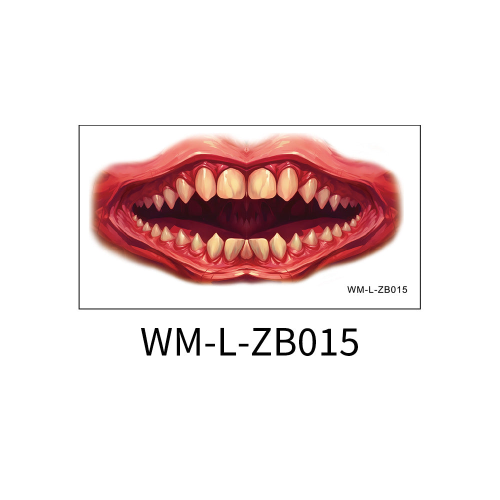 Wholesale Halloween tatoo sticker.big mouth body art 500pcs