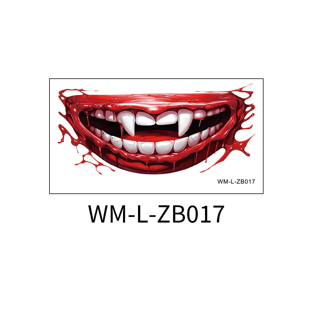 Wholesale Halloween tatoo sticker.big mouth body art 500pcs