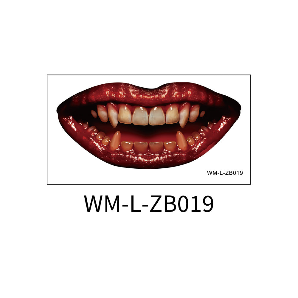 Wholesale Halloween tatoo sticker.big mouth body art 500pcs